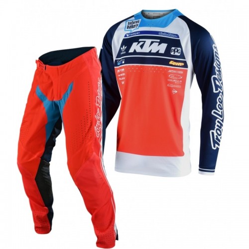 CONJUNTO TROY LEE DESIGNS 2021 SE PRO BOLDOR TEAM - LARANJA / NAVY